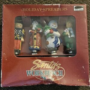 New Vintage Santa's Workbench Holiday Spreaders Set